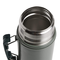 Termo de Acero Inoxidable 18/8 con Aislamiento al Vacío, Color Verde Martillo, con Asa, para Alimentos, 700ML/900ML/1050ML/1250ML