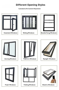 Fenêtre en aluminium à rupture de pont thermique, <span class=keywords><strong>double</strong></span> <span class=keywords><strong>vitrage</strong></span> moderne, insonorisée, certifiée Energy Star, sur mesure pour villa et hôtel - Product Image 6