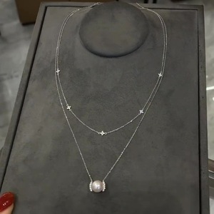 S925 Pure <b>Silver</b> Super Sparkling Diamond Octagonal <b>Star</b> Tassel <b>Necklace</b> for Women Light Luxury High-End Fashion Layered - Product Image 1