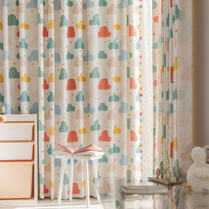 <span class=keywords><strong>Tende</strong></span> Oscuranti Moderne per Bambini in Stile Crema Stampato per Soggiorno <span class=keywords><strong>Tende</strong></span> Trasparenti a Pacchetto per Portafinestra 100% Poliestere Personalizzabili - Product Image 4