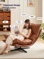 Fauteuil inclinable pivotant à dossier réglable en 3 positions, fauteuil de détente ergonomique individuel pour salon et hôtel