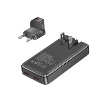Chargeur rapide GaN 65W PD transfrontalier pour téléphone portable et ordinateur portable avec adaptateur standard européen