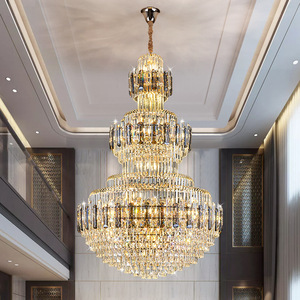 Luxury Crystal Chandelier Multi Head Round Led <b>Light</b> For Home Villa Living Room Hotel Project - Product Image 1