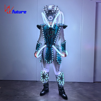 Costume de robot de performance de danse sur scène, groupe de robots cyberpunk programmable à LED, luminescent dans le noir, pour défilé