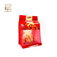 Sachet d'emballage alimentaire personnalisé pour nouilles instantanées, pochette verticale avec fenêtre transparente pour la promotion de marques de snacks en détail, OEM