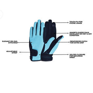 ถุงมือขี่ม้าสีพื้นแบบกำหนดเอง YJ015 พร้อมคุณสมบัติสวมใส่สบาย กันลื่น และออกแบบพร้อมโลโก้ที่กำหนดเองได้ - Product Image 4