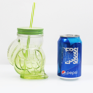 Nuevo Diseño, Jarra de Vidrio con Forma de Zorro/Búho de 450 ml/15 oz, Vaso de Vidrio para Niños con Asa para Beber Bebidas - Product Image 4