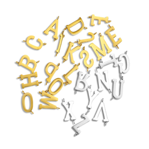 Conector de Bloques de Letras |   Colgante de Doble Aro con Inicial del Alfabeto en Acero Inoxidable Plateado y Chapado en Oro PVD de 18K para la Creación de Joyas - Product Image 1