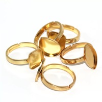 Vergoldete Ring basen Edelstahl Flache runde ovale quadratische Herz rohlinge für Schmuck herstellung einstellungen Ergebnisse