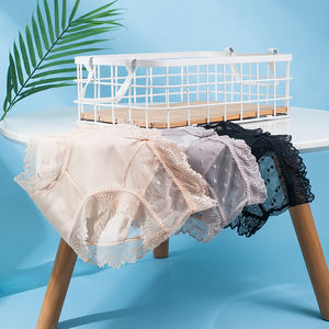 ملابس داخلية نسائية قطن متوسط الخصر ناعم الدانتيل تنفس سراويل داخلية مطاطية مريحة للسيدات - Product Image 2