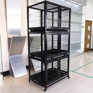 Cat And Dog Cage 3-layer 6-Door Steel Metal Animal Electrostatic Painting Button Stackable Dog Kennel Cage