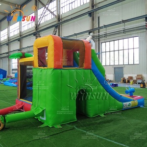 WINSUN Jardin d'enfants Éléphant Personnage de dessin animé Château de saut Toboggan gonflable avec piscine pour enfants - Product Image 6