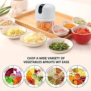 Mini Electric Baby Food <b>Vegetable</b> Meat <b>Chopper</b> with Stainless Steel Blade and Garlic Peeler Eco-Friendly - Product Image 4