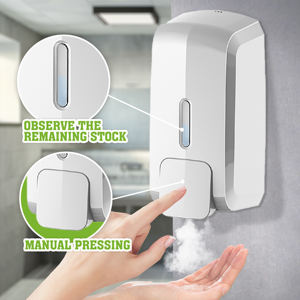 Distributeur de désinfectant mural manuel FANDA en plastique blanc écologique, capacité de 1000 ml, pour usage en bureau et immeuble - Product Image 3