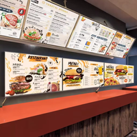 Nueva Pantalla Digital LCD de 32 Pulgadas para Publicidad Interior, Montada en la Pared, para Menús Electrónicos en Restaurantes, Material Metálico