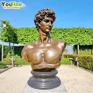 Natural Life Size Modern Indoor Outdoor Bronze Michelangelo David Statues Famous Busts