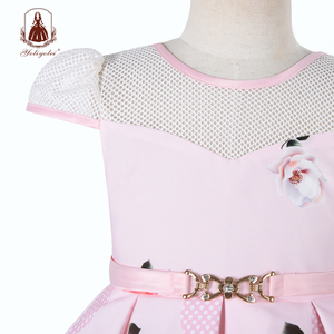 La ropa de los niños de 5 a 9 años Semi-perspectiva superior avión manga de <span class=keywords><strong>moda</strong></span> patrón Floral de La Flor de las niñas vestido - Product Image 4