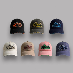 Gorra de béisbol de mezclilla rosa desgastada con bordado atlántico para mujer, estilo urbano de verano - Product Image 2