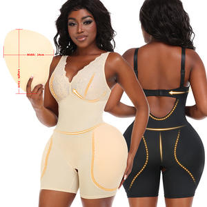 Body moldeador de cuerpo de alta compresión para mujer, Control de barriga con decoración de encaje, almohadilla corta para cadera, potenciador de glúteos, transpirable - Product Image 1