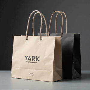 Sac en papier kraft biodégradable personnalisé pour les achats et les cadeaux, imprimé avec un logo, fabriqué en usine - Product Image 3