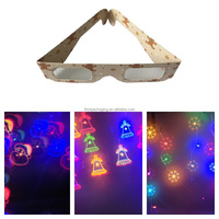 Lunettes de diffraction en carton en forme de cœur pour Noël, lunettes 3D pour rave, lunettes de feu d'artifice, lunettes de diffraction en forme d'étoile de David