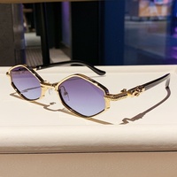 98182 Nouvelles Lunettes de Soleil de Luxe en Métal et Diamant pour Hommes et Femmes, Design Tendance, Protection UV400, Style Classique Universel, Gafas De Sol