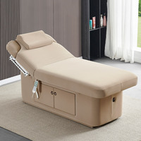 Table de massage électrique chauffante avec armoire intégrée, chaise de beauté électrique pour salon, lit de spa facial, lit de massage – Offre Spéciale