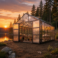 Serre moderne à structure en aluminium résistante au vent, prolongeant la saison de culture pour le jardin