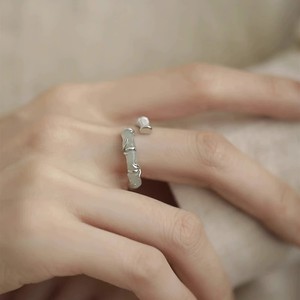 Bamboo Joint Ring For Women Open Index Finger Chinese Style Fashion Jewelry Light Colored Geometric Shape Gift - Product Image 1