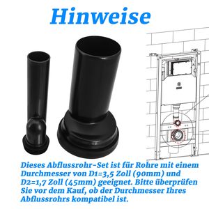 Kit de Conexión Universal para Inodoro Suspendido, Tubería de Drenaje de 90 mm, Tubería de Descarga de 45 mm para Sistemas de Cisterna Empotrada - Product Image 3