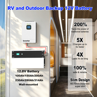 DELONGTOP OEM 6000 Siklus Baterai Lithium Slimline 12v 150ah 200Ah 230Ah Unit Penyimpanan Baterai Surya untuk RV Camper Motorhome