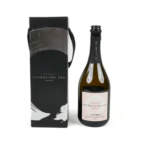 맞춤형 인쇄 블랙 럭셔리 골판지 주류 세트 샴페인 위스키 와인 병 실버 로고 종이 포장 상자