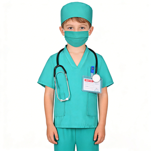 Costume de Docteur pour Enfants, Ensemble Uniforme de Jeu de Rôle Infirmière/Médecin, Blouse Chirurgicale de Docteur - Product Image 1