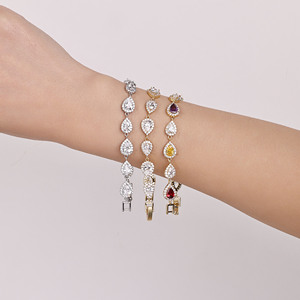 Bracelet en cristal en forme de goutte d'eau, serti de pierres, en alliage de cuivre, bijoux de fête ASL-1775Q - Product Image 4