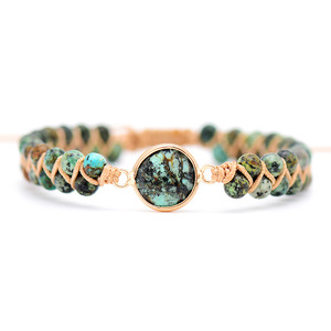 Fashion <b>String</b> Bracelet African Pine Amethyst Beads Copper Alloy Bezel Setting Adjustable For Women Jewelry - Product Image 5