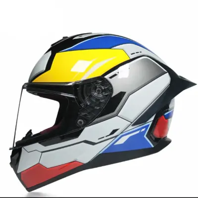 Casco para moto sepeda motor full face, helm sepeda motor wajah penuh warna biru