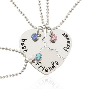 Tendencia Personalidad Novias Multi-Persona Mejor amigo Collar Carta Diamante Corazón Amistad BFF Collar - Product Image 1