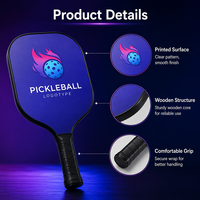 Juego de Palas de Pickleball de Madera, 2 Palas, 4 Pelotas, Bolsa de Transporte, Logotipo Personalizado, para Principiantes, Familias, Escuelas, Clubes, Pedidos al por Mayor