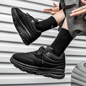 Scarpe in Pelle Impermeabili con Suola Spessa per Uomo, Scarpe Rialzate Stile Papà, Scarpe Casual Trendy per Studenti Autunno 2025 - Product Image 2