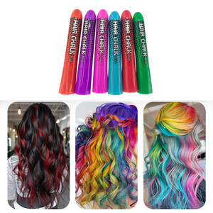 6 bolígrafos de tiza para el cabello temporales y lavables, juguete de regalo para niñas y mujeres de 5 a 13 años, para cosplay, cumpleaños, fiesta de Navidad - Product Image 5