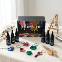 LEQU – Kit de 18 Couleurs de Poudre de Mica Liquide, Pigments Haute Concentration, Fournitures en Gros pour Artisanat, Porte-clés et Bijoux Faits Main