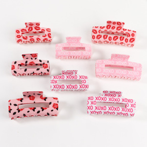 Nuovo arrivo MIAOXIU alfabeto rosa AHC-238 san valentino acetato di plastica 10cm ragazza accessori per capelli dolce e carino - Product Image 1