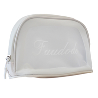 Vente en gros pochette de marque personnalisée en TPU étanche avec fermeture éclair maquillage sac de cosmétiques coquille givrée trousse de maquillage avec logo