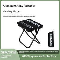 Tabouret de camping rectangulaire en alliage d'aluminium, pliable et portable, ultra-léger, pour l'extérieur, la pêche et les files d'attente