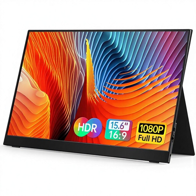 VILVA 15.6'' 1080P FHD IPS Portable Monitor with USB-C/ Built-in Speakers 16 9 for Laptop/PC/Mac/Phone//PS4