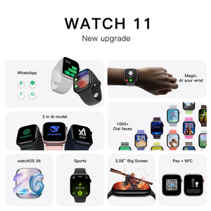 Montre connectée unisexe S11 avec écran tactile TFT, prend en charge les appels et les notifications WhatsApp pour les téléphones iOS/Android, paiement sécurisé prêt à l'emploi - Product Image 2
