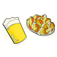 Bouteille de Bar en acier inoxydable, Badge de Barista en métal personnalisé, broche en forme de joie, vin, bière, broches en émail