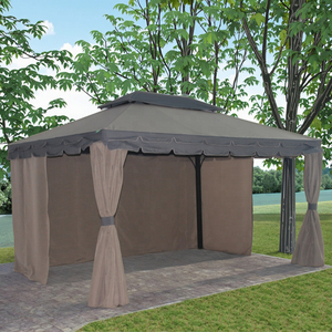 Gazebo en métal à cadre en alliage d'aluminium de luxe de taille personnalisée en <span class=keywords><strong>bois</strong></span> naturel traité sous pression pour voitures garages auvents carports - Product Image 6