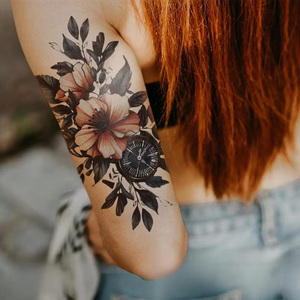 Adesivi per Tatuaggi Temporanei Personalizzabili in Stile Europeo-Americano, Ecologici e Non Tossici, Design Floreale per Braccio, Impermeabili - Product Image 4