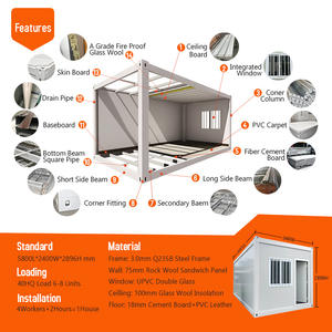 Cbox Casas de contenedores prefabricadas ecológicas para el hogar Apilable para oficina Escuela Supermercado Uso en la sala de estar - Product Image 5
